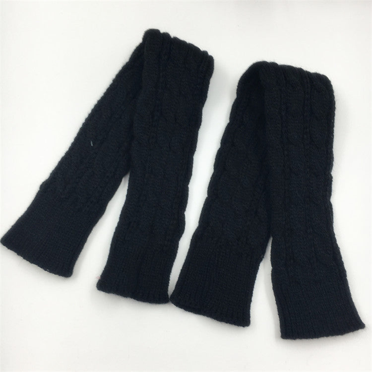 Winter wool long finger-free gloves ladies warm acrylic knitted open finger sleeve long arm t factory wholesale