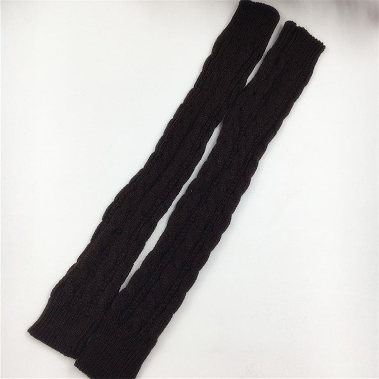 Winter wool long finger-free gloves ladies warm acrylic knitted open finger sleeve long arm t factory wholesale