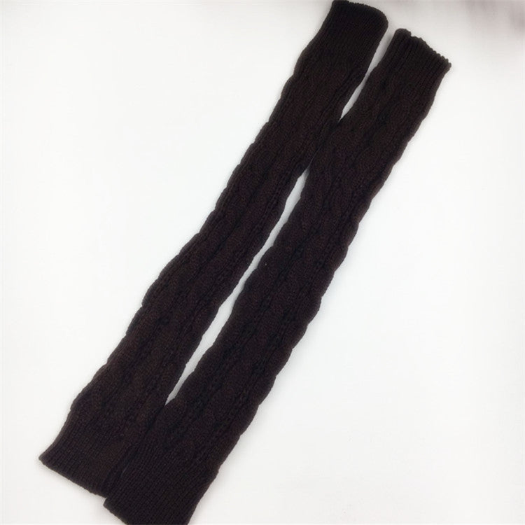Winter wool long finger-free gloves ladies warm acrylic knitted open finger sleeve long arm t factory wholesale