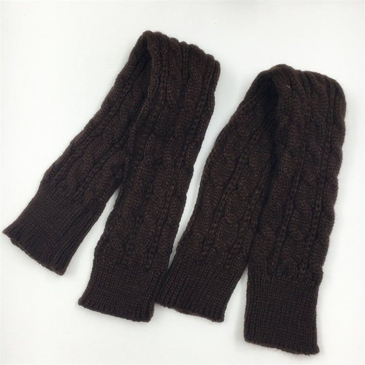 Winter wool long finger-free gloves ladies warm acrylic knitted open finger sleeve long arm t factory wholesale