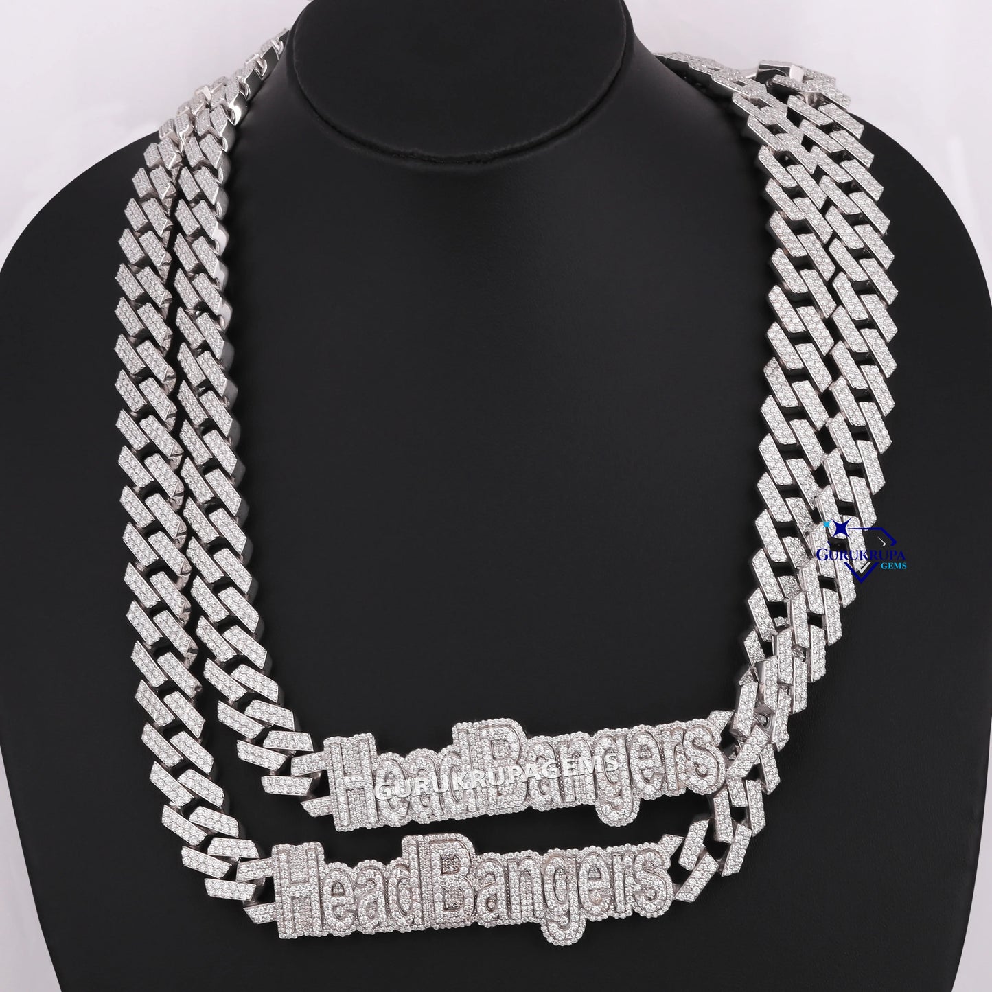 925 Sterling Silver Women's Hip Hop Iced Out Cuban Chain Bold Statement Round Cut Moissanite Diamond for Wedding Engagement Gift