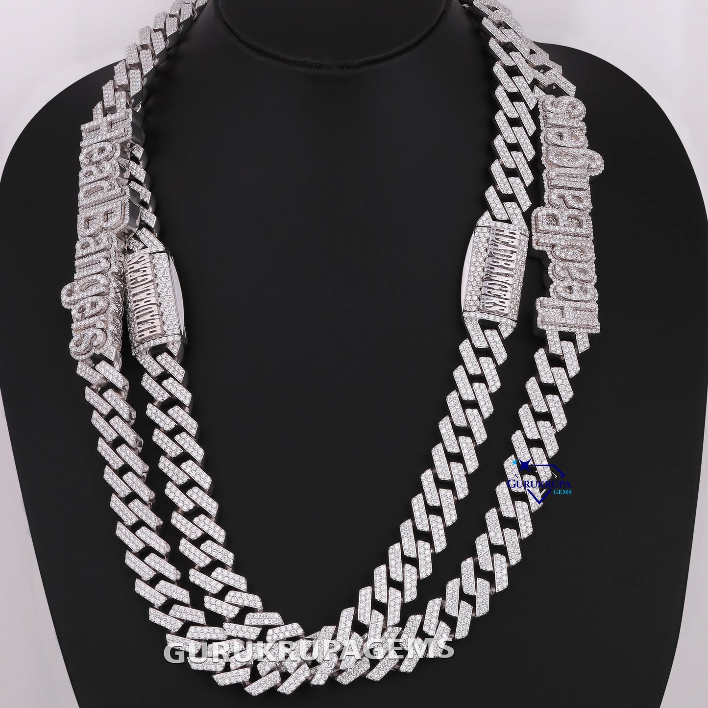925 Sterling Silver Women's Hip Hop Iced Out Cuban Chain Bold Statement Round Cut Moissanite Diamond for Wedding Engagement Gift
