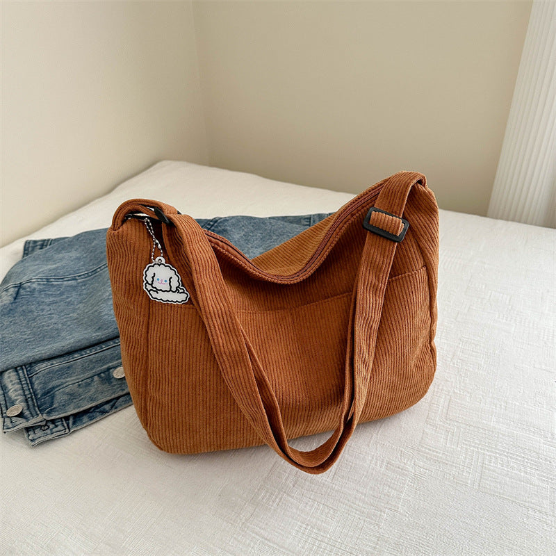 Large Capacity Lazy Style Western Style Japanese Style Artistic Trend Shoulder Crossbody Casual Korean Style Women's Simple Dumpling Bag for Students