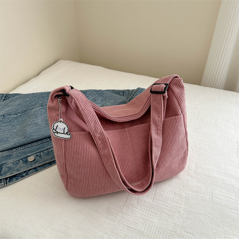 Large Capacity Lazy Style Western Style Japanese Style Artistic Trend Shoulder Crossbody Casual Korean Style Women's Simple Dumpling Bag for Students