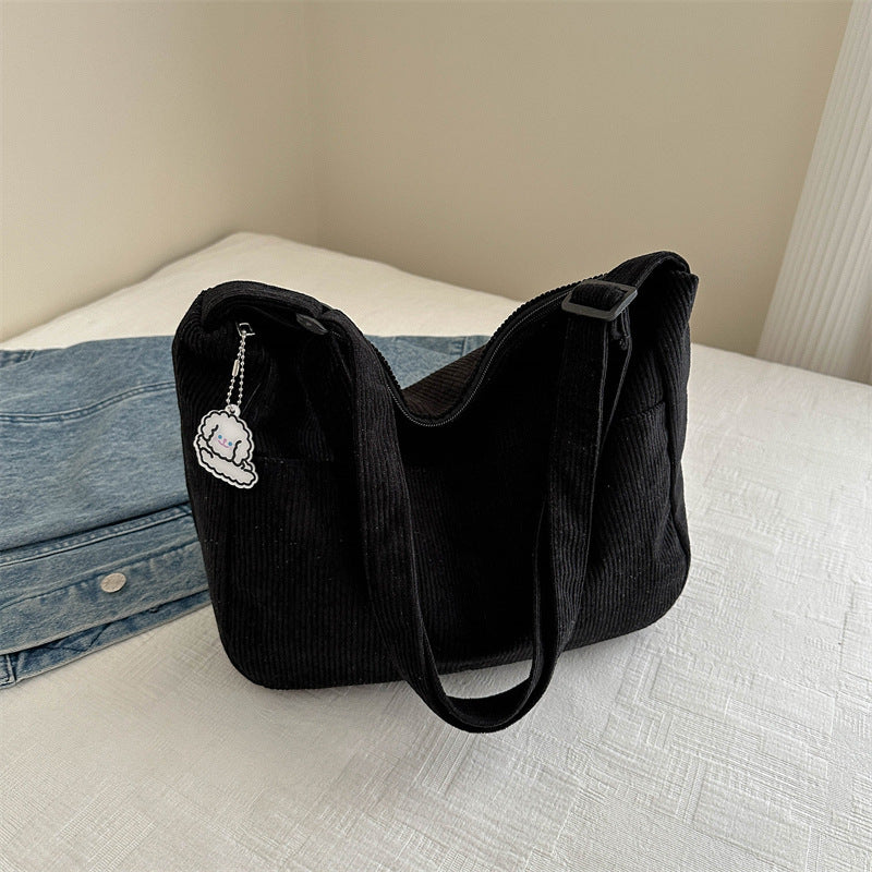 Large Capacity Lazy Style Western Style Japanese Style Artistic Trend Shoulder Crossbody Casual Korean Style Women's Simple Dumpling Bag for Students