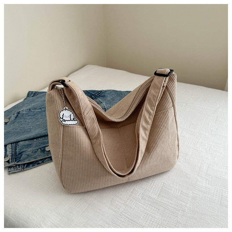 Large Capacity Lazy Style Western Style Japanese Style Artistic Trend Shoulder Crossbody Casual Korean Style Women's Simple Dumpling Bag for Students