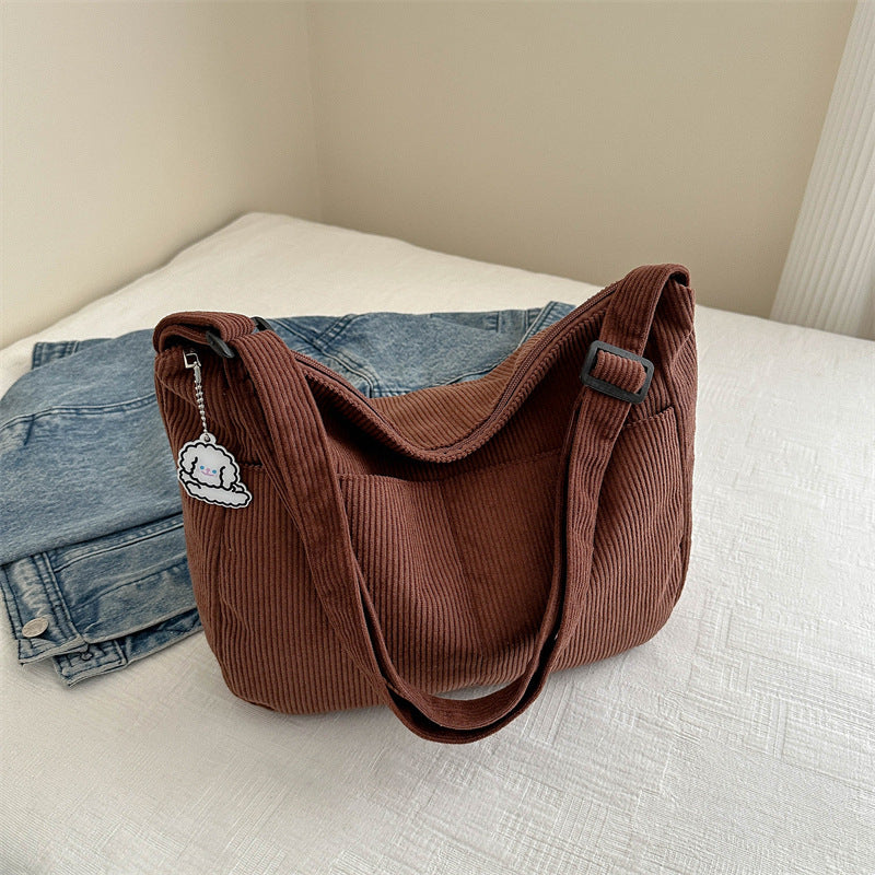 Large Capacity Lazy Style Western Style Japanese Style Artistic Trend Shoulder Crossbody Casual Korean Style Women's Simple Dumpling Bag for Students