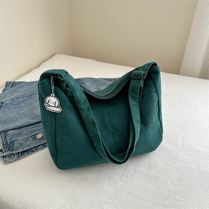 Large Capacity Lazy Style Western Style Japanese Style Artistic Trend Shoulder Crossbody Casual Korean Style Women's Simple Dumpling Bag for Students